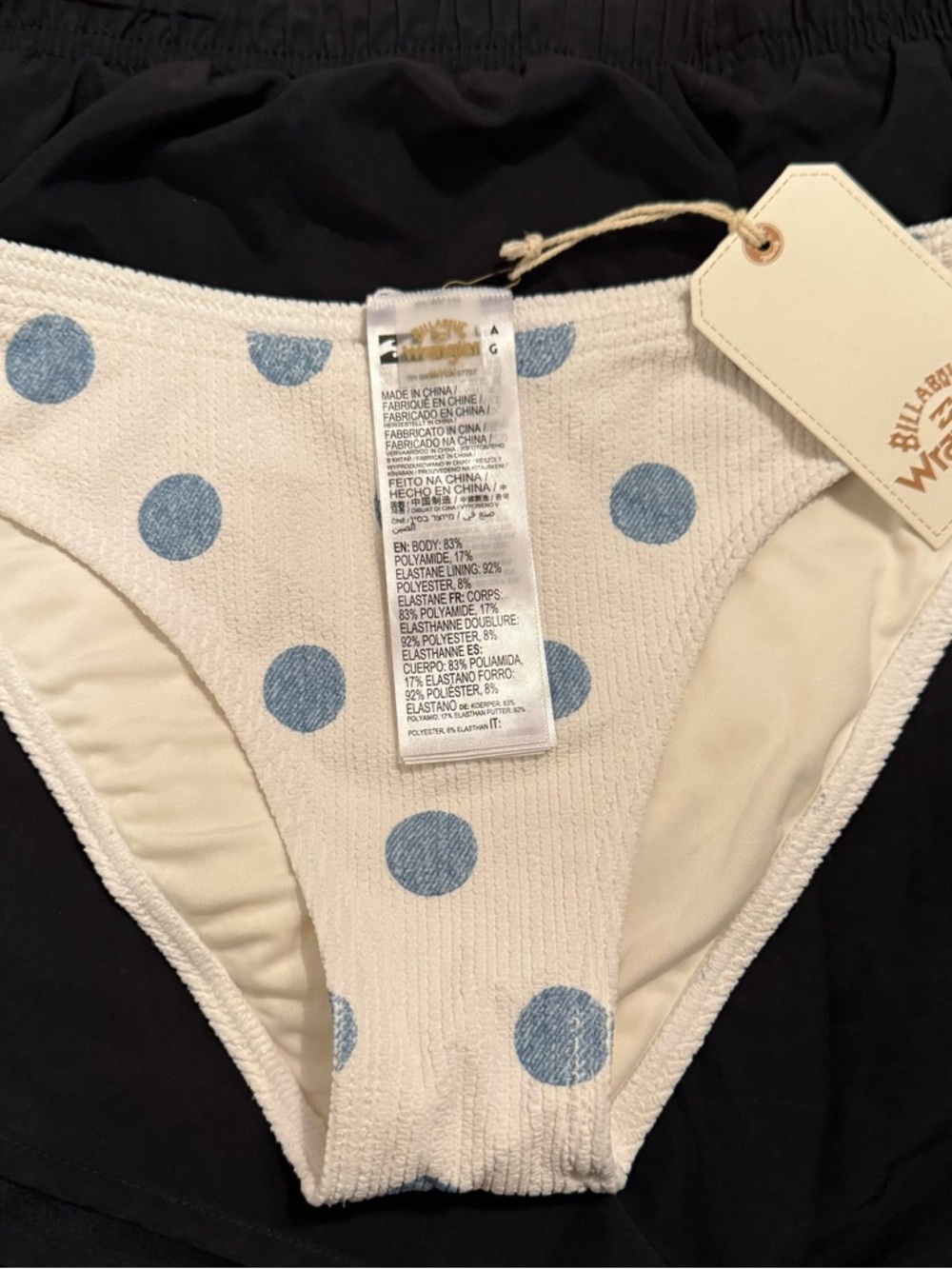 Billabong Polka Dot Bikini Bottoms - Light Blue on Cream